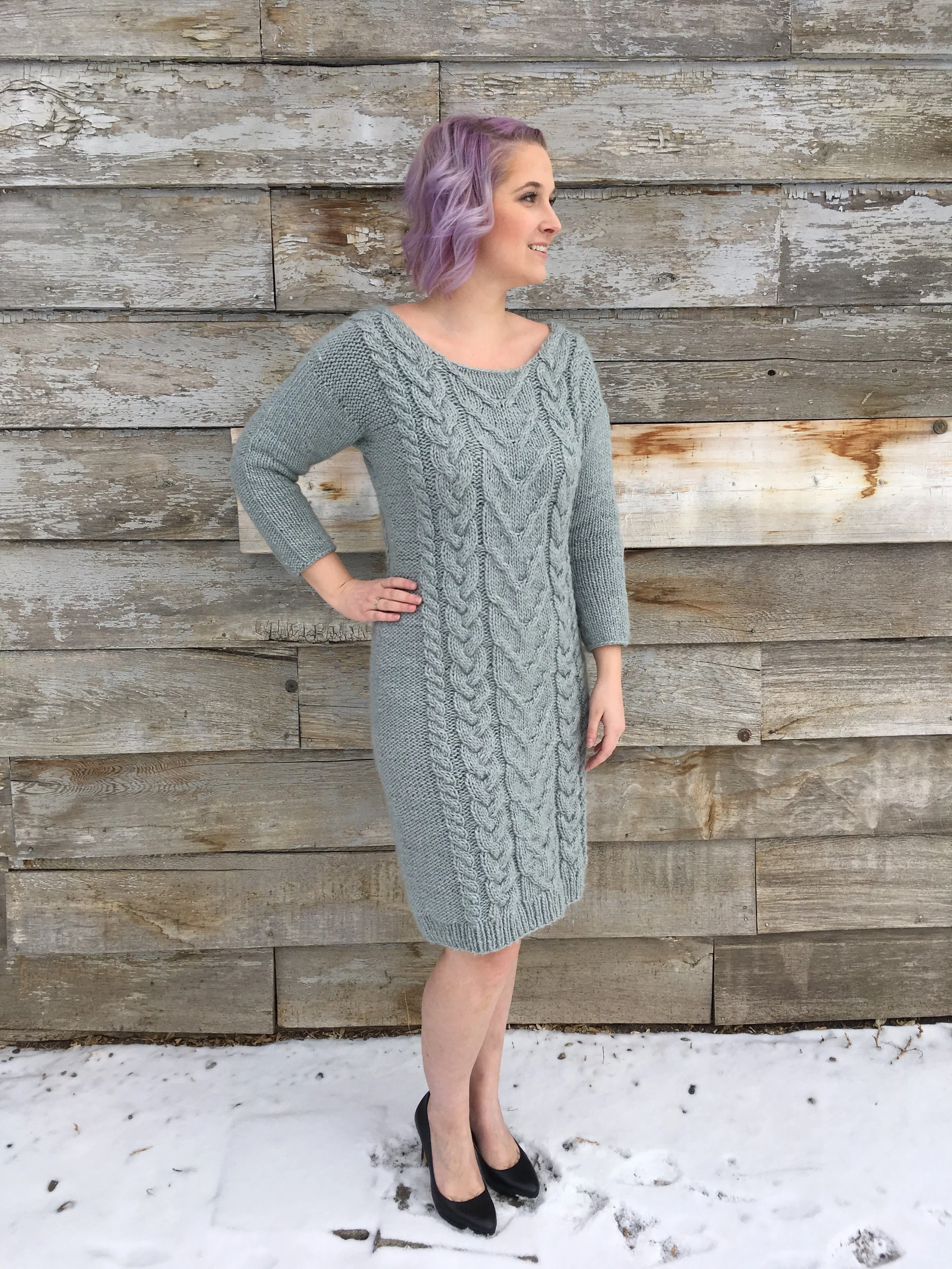 【最終値下げ】Puff Sleeve Cable Knit Dress 最終値下げ】Puff Sleeve Cable Knit Dress